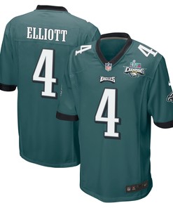 Jake Elliott 4 Philadelphia Eagles Super Bowl LVII Champions 2 Stars Men Game Jersey - Midnight Green