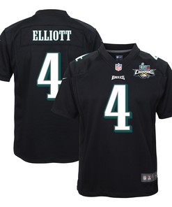 Jake Elliott 4 Philadelphia Eagles Super Bowl LVII Champions 2 Stars Youth Game Jersey - Black