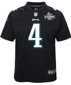 Jake Elliott 4 Philadelphia Eagles Super Bowl LVII Champions 2 Stars Youth Game Jersey - Black