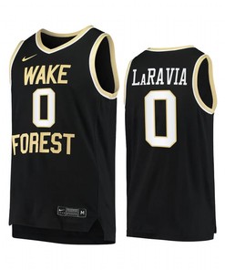 Jake LaRavia 0 Wake Forest Demon Deacons Uniform Jersey College Basketball Black
