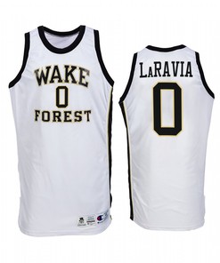 Jake LaRavia 0 Wake Forest Demon DeaconsJersey Throwback UniformCollege Basketball White