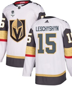 Jake Leschyshyn 15 Vegas Golden Knights Stanley Cup 2023 Final Patch Away Breakaway Men Jersey - White