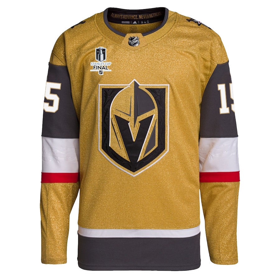 Jake Leschyshyn 15 Vegas Golden Knights Stanley Cup 2023 Final Patch Home Breakaway Men Jersey - Gold