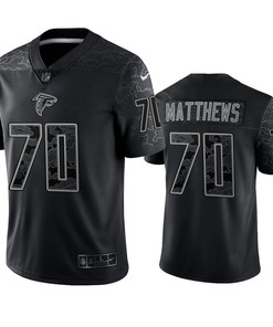 Jake Matthews 70 Atlanta Falcons Black Reflective Limited Jersey - Men