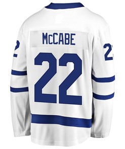 Jake McCabe 22 Toronto Maple Leafs Stanley Cup 2023 Playoffs Patch Away Breakaway Men Jersey - White