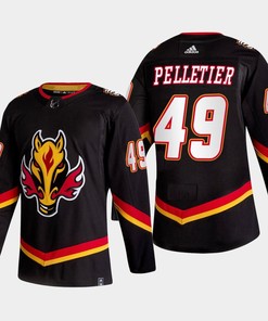 Jakob Pelletier 49 Calgary Flames Alternate Black Jersey 2022-23