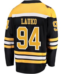 Jakub Lauko 94 Boston Bruins Stanley Cup 2023 Playoffs Patch Home Breakaway Men Jersey - Black