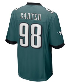 Jalen Carter 98 Philadelphia Eagles 2023 NFL Draft Game Jersey - Midnight Green
