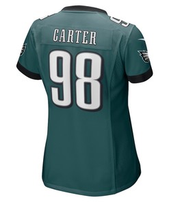Jalen Carter 98 Philadelphia Eagles Women's 2023 Draft First Round Pick Game Jersey - Midnight Green