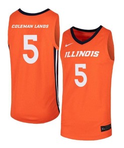 Jalen Coleman-Lands 5 Illinois Fighting Illini Elite Basketball Men Jersey - Orange