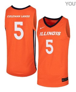 Jalen Coleman-Lands 5 Illinois Fighting Illini Elite Basketball Youth Jersey - Orange