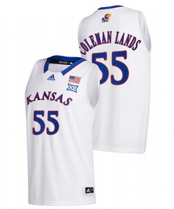 Jalen Coleman-Lands 55 Kansas Jayhawks 2023 College Basketball Home Men Jersey - White