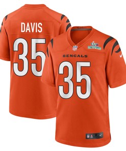 Jalen Davis 35 Cincinnati Bengals Super Bowl LVII Champions Men Alternate Game Jersey - Orange