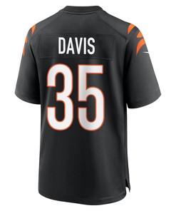 Jalen Davis 35 Cincinnati Bengals Super Bowl LVII Champions Men Game Jersey - Black