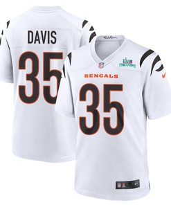 Jalen Davis 35 Cincinnati Bengals Super Bowl LVII Champions Men Game Jersey - White