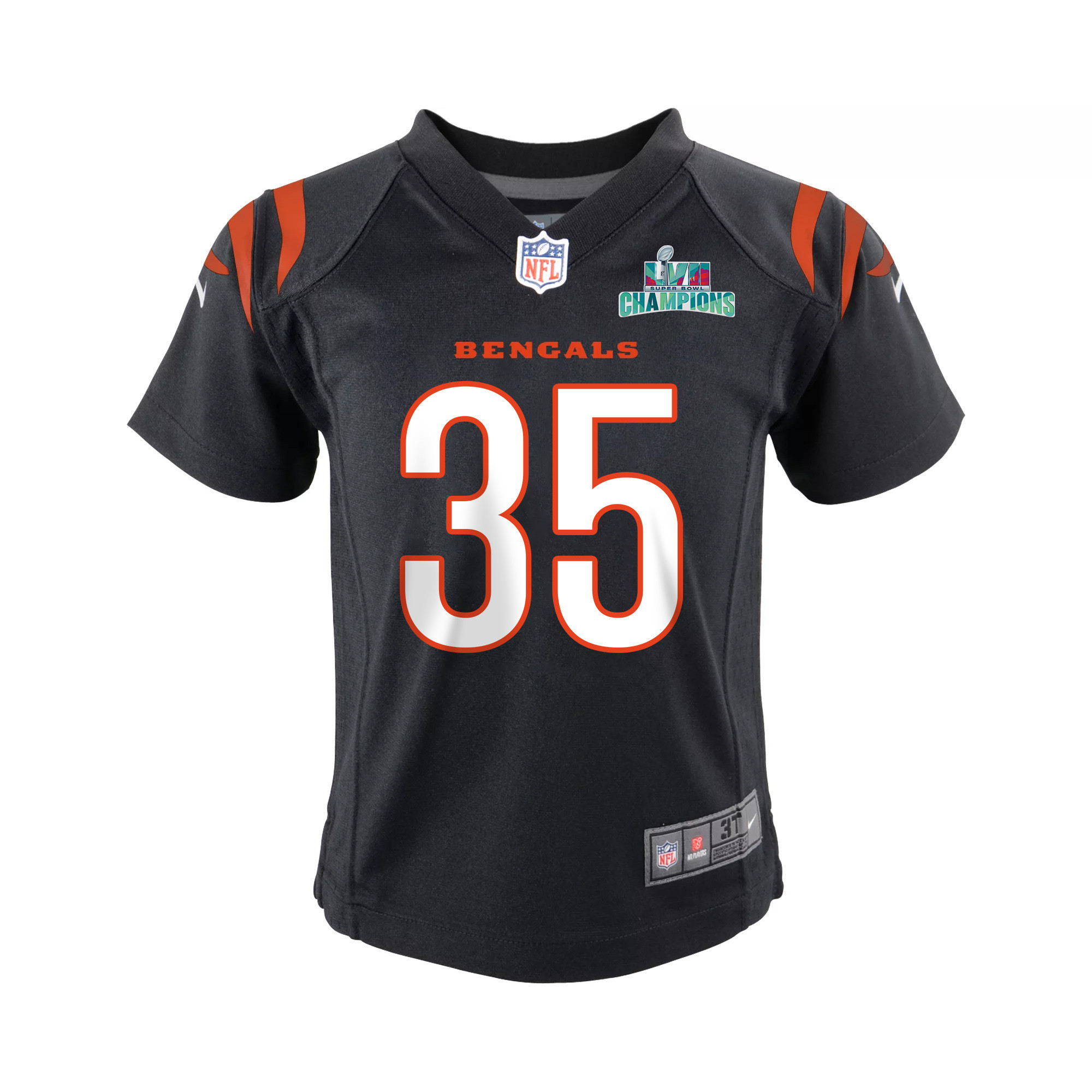 Jalen Davis 35 Cincinnati Bengals Super Bowl LVII Champions Youth Game Jersey - Black