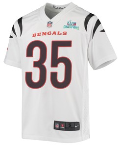 Jalen Davis 35 Cincinnati Bengals Super Bowl LVII Champions Youth Game Jersey - White