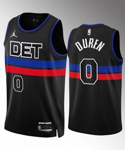Jalen Duren 0 2022-23 Detroit Pistons Black Statement Edition Jersey Swingman