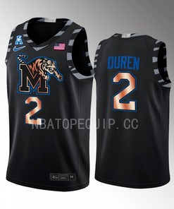 Jalen Duren 2 Memphis Tigers Black Jersey Copper College Basketball