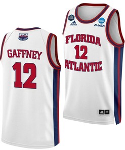 Jalen Gaffney 12 FAU Owls 2023 Final Four Basketball Men Jersey- White