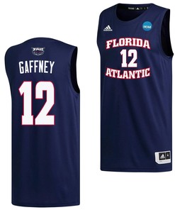 Jalen Gaffney 12 FAU Owls 2023 March Madness Basketball Men Jersey- Navy