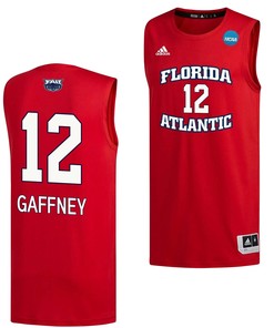 Jalen Gaffney 12 FAU Owls 2023 March Madness Basketball Men Jersey- Red