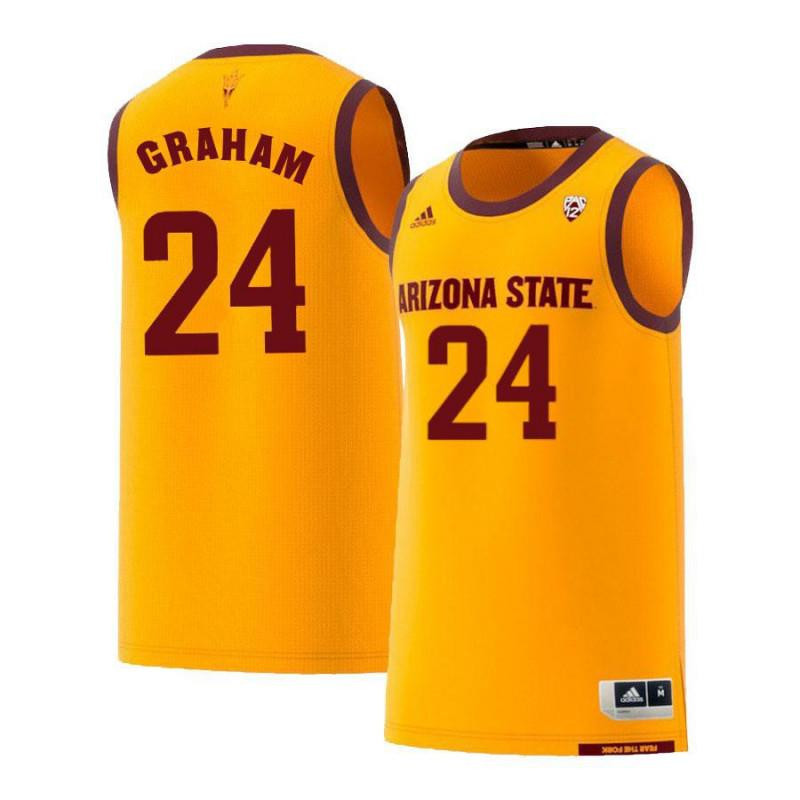 Jalen Graham 24 Arizona State Sun Devils Retro Basketball Men Jersey - Yellow