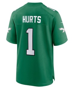 Jalen Hurts 1 Philadelphia Eagles Alternate Game Men Jersey - Kelly Green