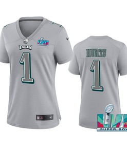 Jalen Hurts 1 Philadelphia Eagles Super Bowl LVII Game Jersey - Women Gray