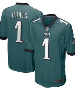 Jalen Hurts 1 Philadelphia Eagles Team Game Jersey - Midnight Green