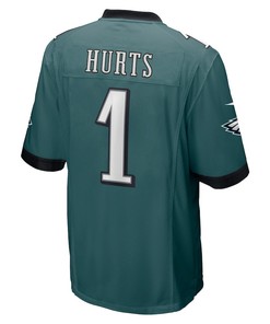 Jalen Hurts 1 Philadelphia Eagles Team Game Jersey - Midnight Green