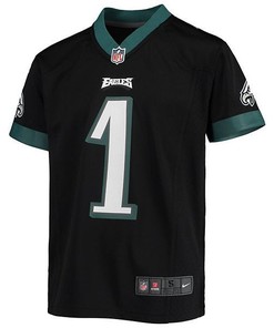 Jalen Hurts 1 Philadelphia Eagles Youth Game Jersey - Black