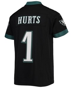Jalen Hurts 1 Philadelphia Eagles Youth Game Jersey - Black
