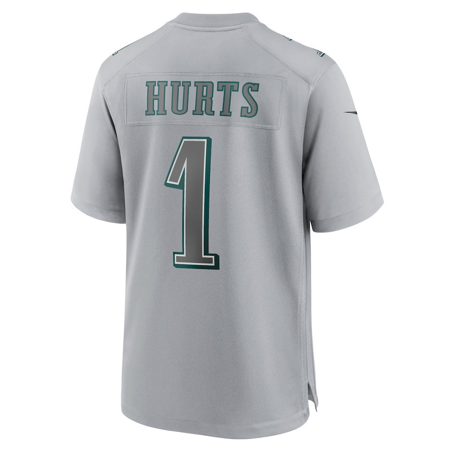 Jalen Hurts 1 Philadelphia Eagles Youth Super Bowl LVII Patch Atmosphere Fashion Game Jersey - Gray