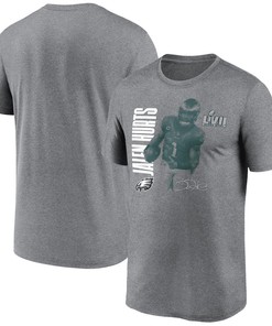 Jalen Hurts Philadelphia Eagles Super Bowl LVII Graphic T-Shirt - Heather Gray