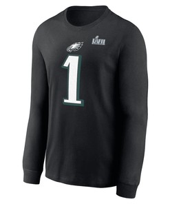 Jalen Hurts Philadelphia Eagles Super Bowl LVII Long Sleeve T-Shirt - Black