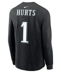 Jalen Hurts Philadelphia Eagles Super Bowl LVII Long Sleeve T-Shirt - Black