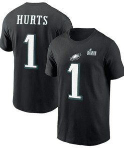 Jalen Hurts Philadelphia Eagles Super Bowl LVII T-Shirt - Black