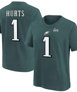 Jalen Hurts Philadelphia Eagles Youth Super Bowl LVII T-Shirt - Forest Green