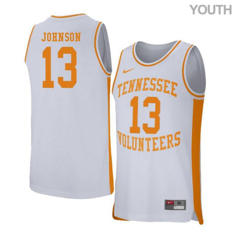 Jalen Johnson 13 Tennessee Volunteers Retro Elite Basketball Youth Jersey - White