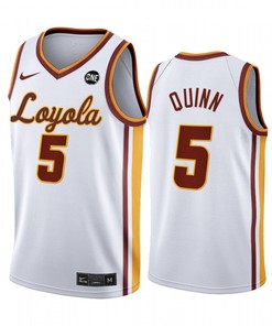 Jalen Quinn 5 Loyola Chicago Ramblers White Jersey 2022-23 College Basketball