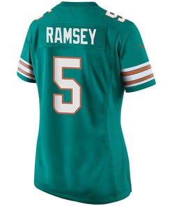 Jalen Ramsey 5 Miami Dolphins Alternate Game Women Jersey - Aqua