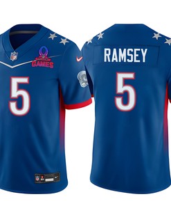Jalen Ramsey 5 Rams Pro Bowl 2023 Patch Men Jersey - Blue