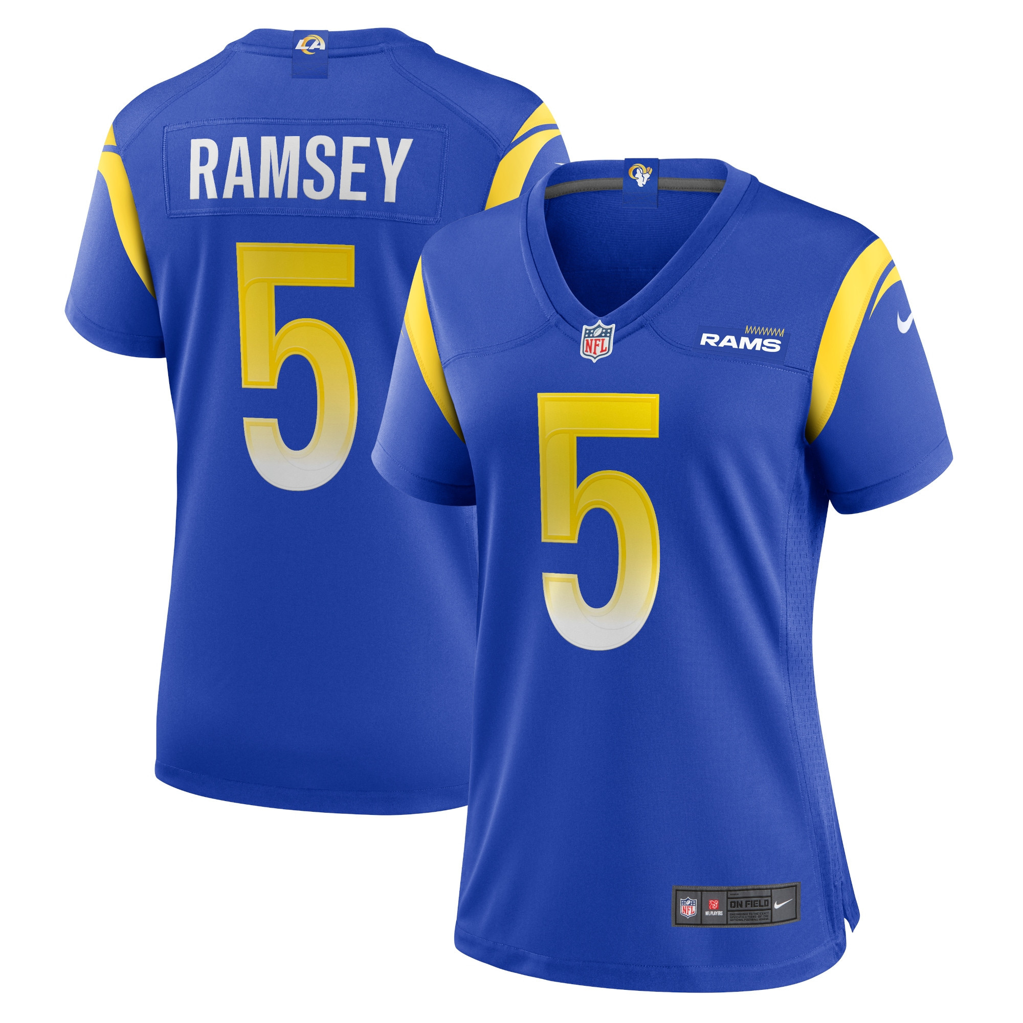 Jalen Ramsey Los Angeles Rams Womens Team Game Jersey Royal Nfl