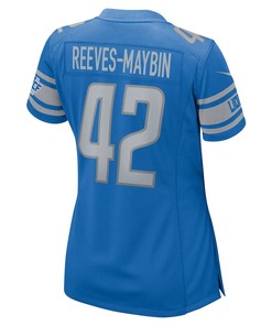 Jalen Reeves-Maybin 42 Detroit Lions Women's Game Jersey - Blue