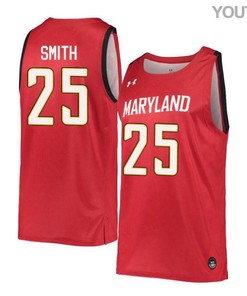 Jalen Smith 25 Maryland Terrapins Retro Basketball Youth Jersey - Red