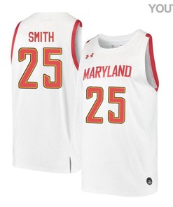 Jalen Smith 25 Maryland Terrapins Retro Basketball Youth Jersey - White