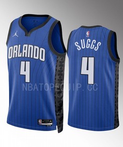 Jalen Suggs 4 2022-23 Orlando Magic Blue Statement Edition Jersey Swingman
