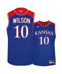 Jalen Wilson 10 Kansas Jayhawks Basketball Men Jersey - Blue