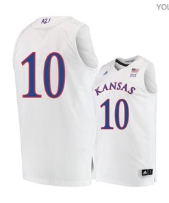 Jalen Wilson 10 Kansas Jayhawks Basketball Youth Jersey - White